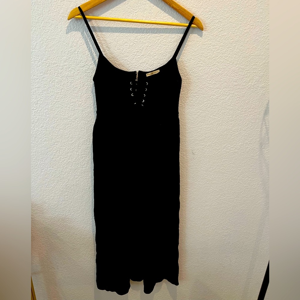 Zara, Size S, Black Lace-up Midi Dress